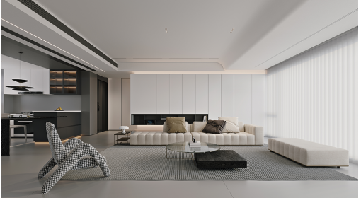 臺州·玖瓏和璽126m2現(xiàn)代極簡風格兩居室