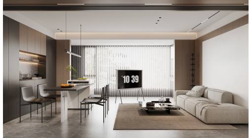 臺州·寶龍廣場105m2現(xiàn)代臺式風格兩居室