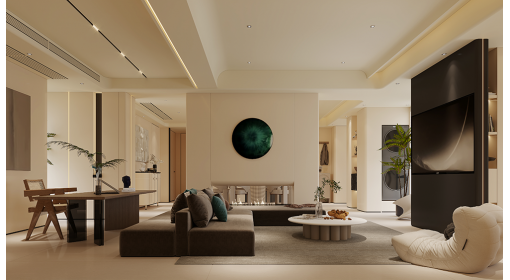 臺州·坊巷里160m2現(xiàn)代奶油風格三居室