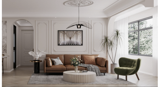 臺州·悅景園106m2法式復古風格兩居室