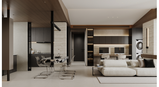 臺州·雲(yún)起玖瓏143m2意式極簡風格三居室